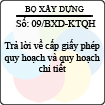 Công văn 09/BXD-KTQH