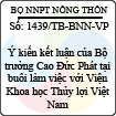 Thông báo 1439/TB-BNN-VP