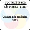 Công văn 1486/CT-TTHT