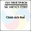 Công văn 1487/CT-TTHT