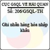 Công văn 206/GSQL-TH