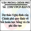 Công văn 2298/VPCP-KGVX