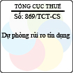 Công văn 869/TCT-CS