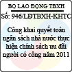 Công văn 946/LĐTBXH-KHTC