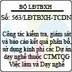 Công văn số 563/LĐTBXH-TCDN