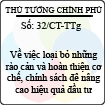 Chỉ thị 32/CT-TTg