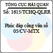 Công văn 1615/TCHQ-QLRR