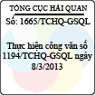 Công văn 1665/TCHQ-GSQL