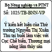 Thông báo 1025/TB-BNN-VP