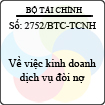 Công văn 2752/BTC-TCNH