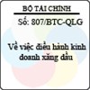 Công văn 807/BTC-QLG