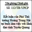 Thông báo 112/TB-VPCP