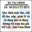 Thông tư 36/2013/TT-BTC