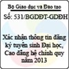 Công văn 531/BGDĐT-GDĐH