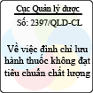 Công văn 2397/QLD-CL