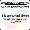 Công văn 7807/BGDĐT-KHTC