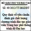 Thông tư số 49/2012/TT-BGDĐT