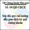 Quyết định 09/QĐ-UBCK