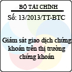 Thông tư 13/2013/TT-BTC