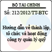 Thông tư 212/2012/TT-BTC