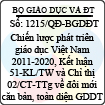 Quyết định 1215/2013/QĐ-BGDĐT