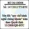 Thông tư 147/2012/TT-BTC