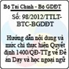 Thông tư liên tịch 98/2012/TTLT-BTC-BGDĐT