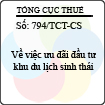 Công văn 794/TCT-CS