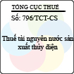 Công văn 796/TCT-CS