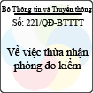 Quyết định 221/QĐ-BTTTT