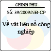 Nghị định số 39/2009/NĐ-CP