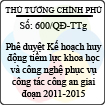 Quyết định 600/QĐ-TTg