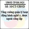 Chỉ thị 10/2013/CT-UBND