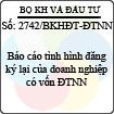 Công văn 2742/BKHĐT-ĐTNN