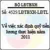 Công văn 4525/LĐTBXH-LĐTL
