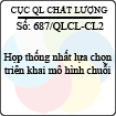 Công văn 687/QLCL-CL2