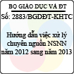 Công văn 2883/BGDĐT-KHTC