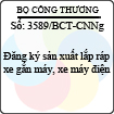 Công văn 3589/BCT-CNNg