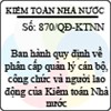 Quyết định 870/QĐ-KTNN