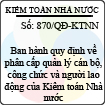 Quyết định 870/QĐ-KTNN