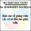 Công văn 2836/BGDĐT-NGCBQLGD