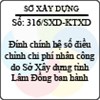 Thông báo 316/SXD-KTXD
