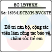 Công văn 1693/LĐTBXH-BVCSTE