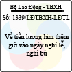 Công văn 1339/LĐTBXH-LĐTL