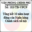 Thông báo 183/TB-VPCP