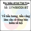 Công văn 1374/BHXH-BT