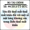 Thông tư 44/2013/TT-BTC