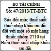 Thông tư 47/2013/TT-BTC