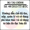 Thông tư 49/2013/TT-BTC