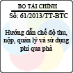 Thông tư 61/2013/TT-BTC